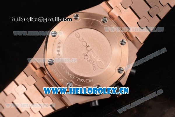 Audemars Piguet Royal Oak Offshore Seiko VK67 Quartz Rose Gold Case/Bracelet with Grey Dial and Arabic Numeral Markers - Click Image to Close